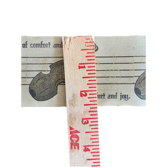 VTG Holiday Ribbon Musician Music Notes Violin Song Music Christmas RARE 2.5" - Picture 5 of 7
